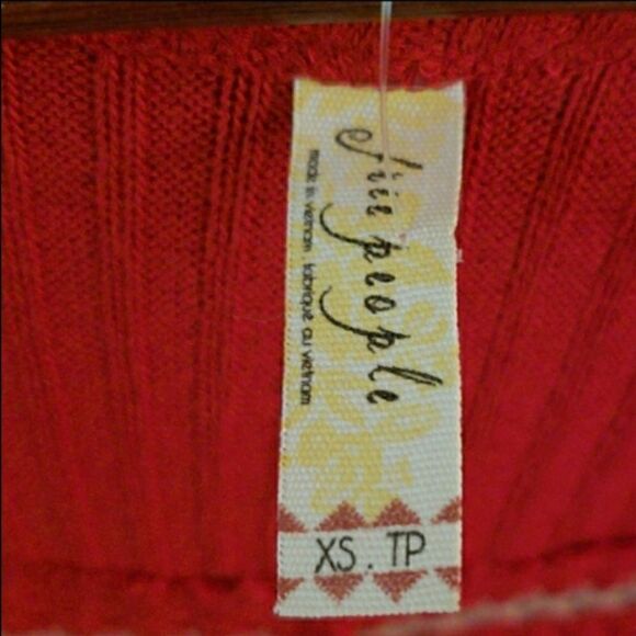 New! Sunset Red and Ivory V- Neck Tunic - Picture 3 of 5